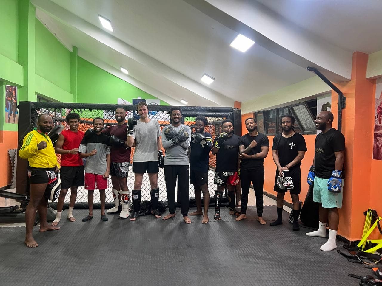 Dawit at Muay Thai training