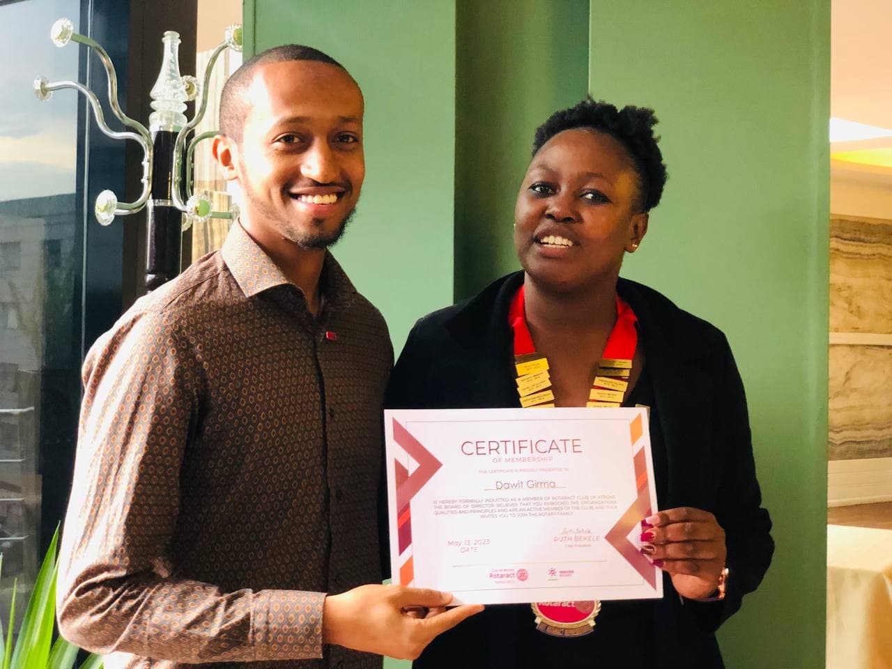 Dawit at a Rotaract event