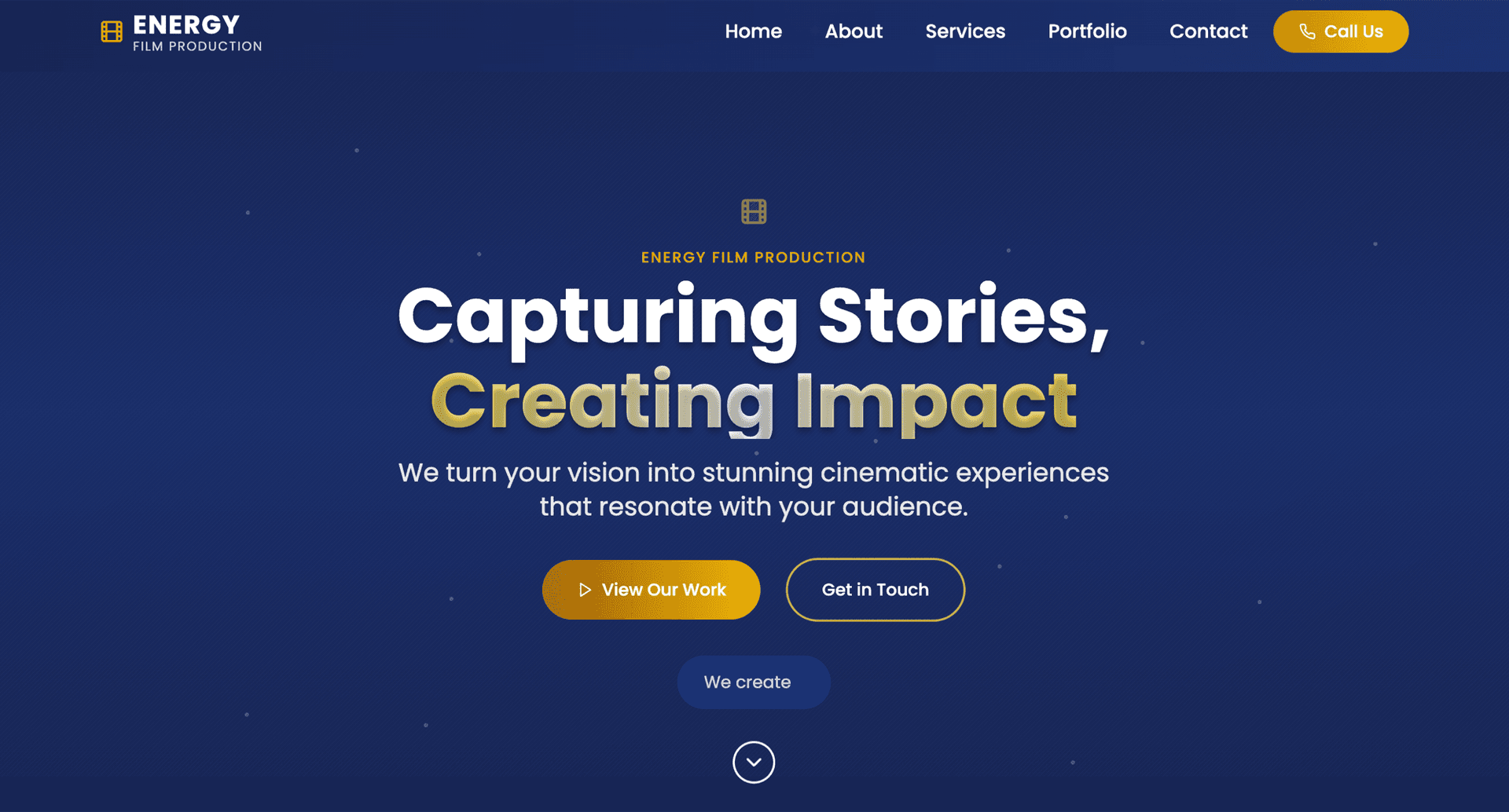 Energy Film Production website hero