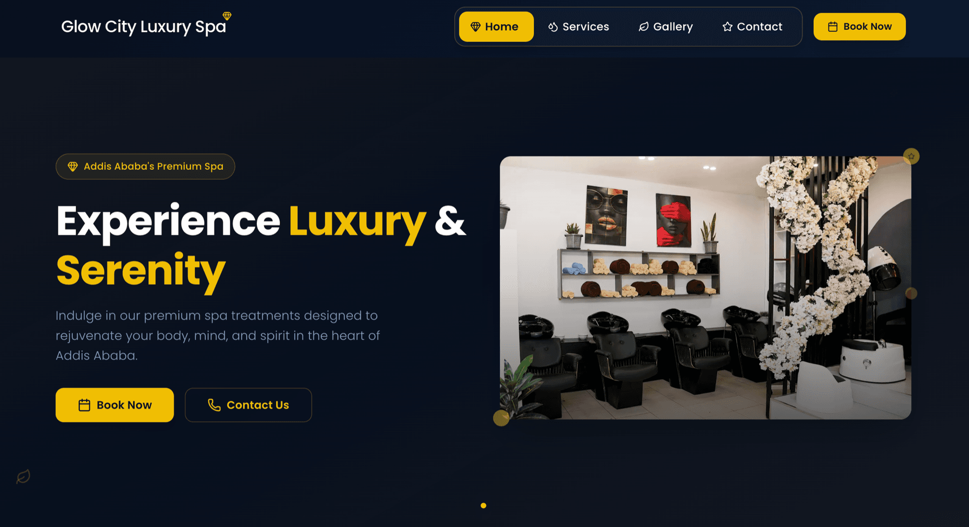 GlowCity Salon branch two website