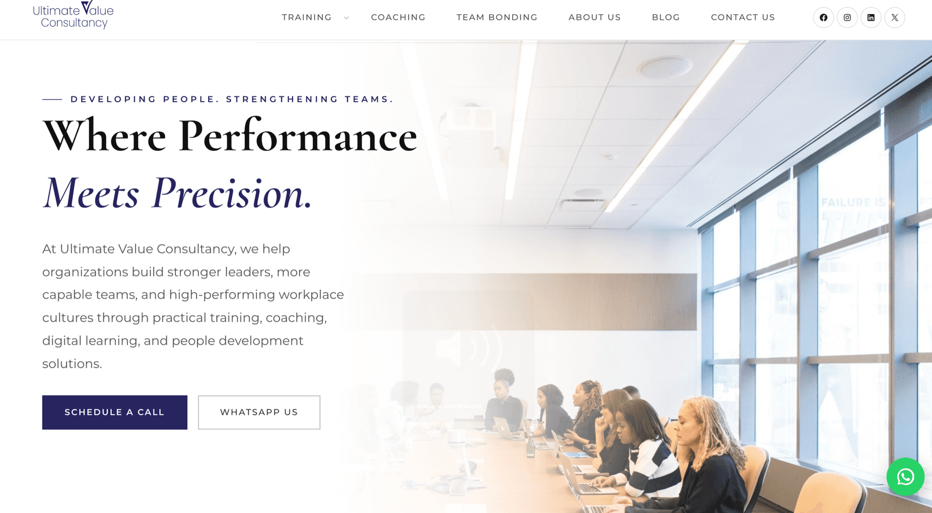 Ultimate Value Consultancy website hero